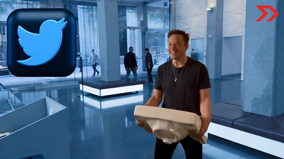 Elon Musk confirma compra de Twitter; previo al anuncio visita las oficinas con un lavabo de manos