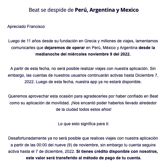 Beat se despide de México; la app dejará de operar en la región de Latinoamérica 0