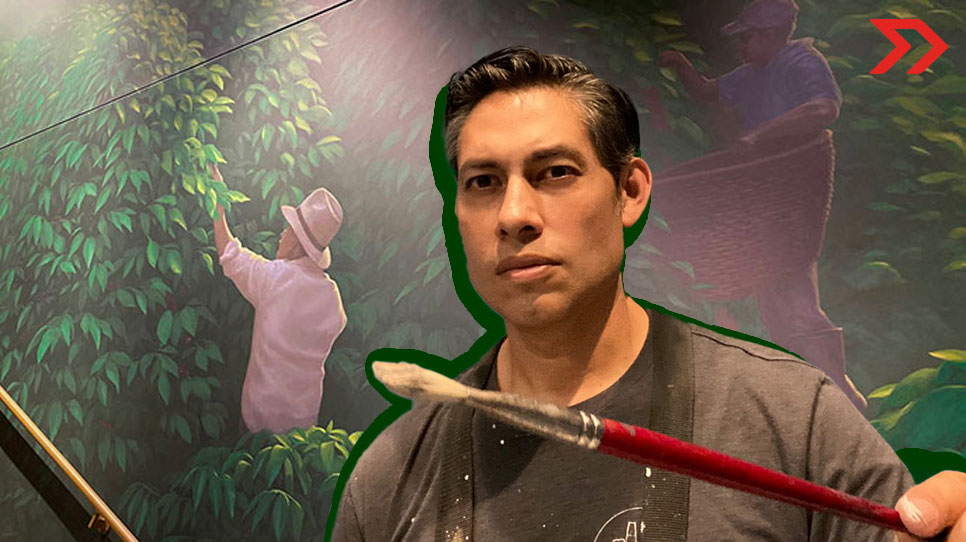 Eulojio Ortega, el mexicano que pintó un mural en el Starbucks más grande del mundo