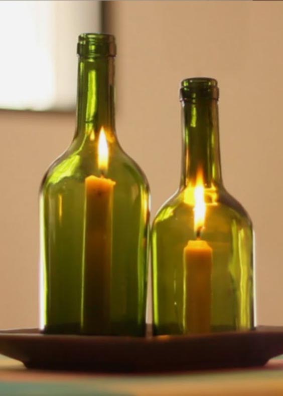 5 Formas decorativas con botellas de vidrio 4