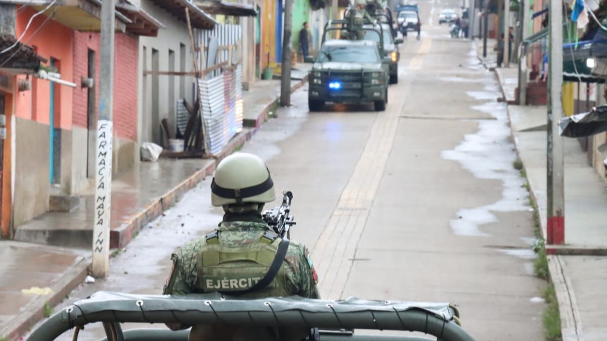Constatan Sedena y Guardia Nacional actividad normal en cabecera municipal de Pantelhó
