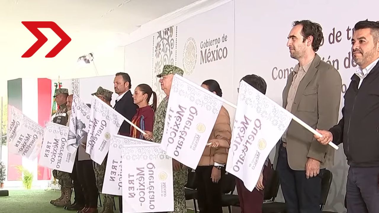 Tren México-Querétaro: Claudia Sheinbaum encabeza el banderazo a trabajos preliminares