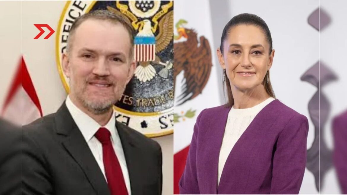 Sheinbaum recibe a Jamieson Greer en Palacio Nacional para revisión del T-MEC